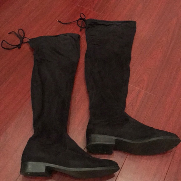 Public Opinion Over The Knee Suede Boots 9M Black - Picture 4 of 8